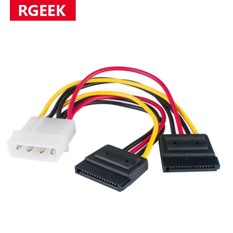 RGEEK Serial ATA SATA 4 Pin IDE Molex to 2 of 15 HDD Power Adapter Cable Hot Worldwide Promotion |