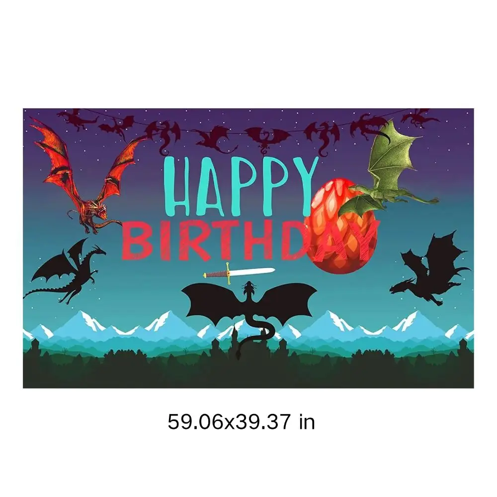 Вечерние украшения 59.06x39.37in Dragon украшение для торта на день рождения тему