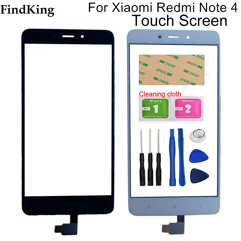 

Сенсорный экран для Xiaomi Redmi Note 4 MTK Helio X20 сенсорный экран дигитайзер Панель переднее стекло объектив сенсор 3M клейкие салфетки