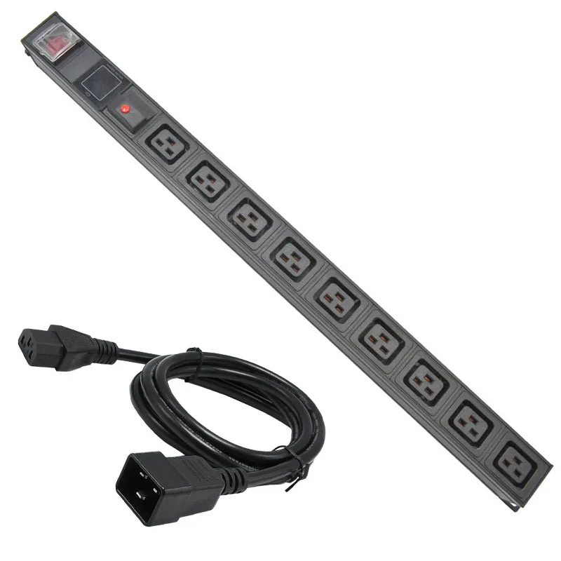 

PDU Power Strip C19 output Multiple SOCKET 8AC socket With current display meter IEC320 C14 port with 16A overload protection