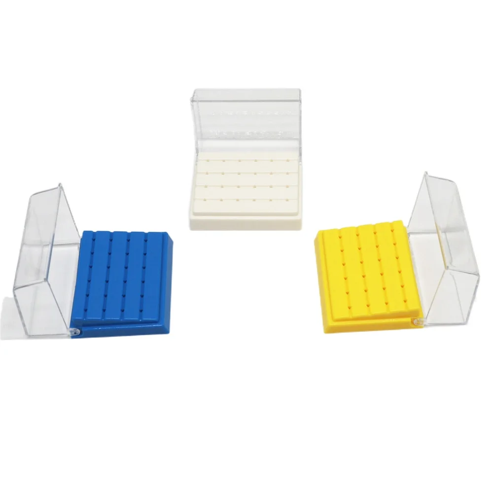 1Pc Dentist Lab 24 Holes Dental Bur Holder Disinfection Carbide Burs Block Plastic Drills Case Box 3 Colors 1pc dental high low speed plastic bur holder disinfection block case box 20fg 4ra holes dentist products