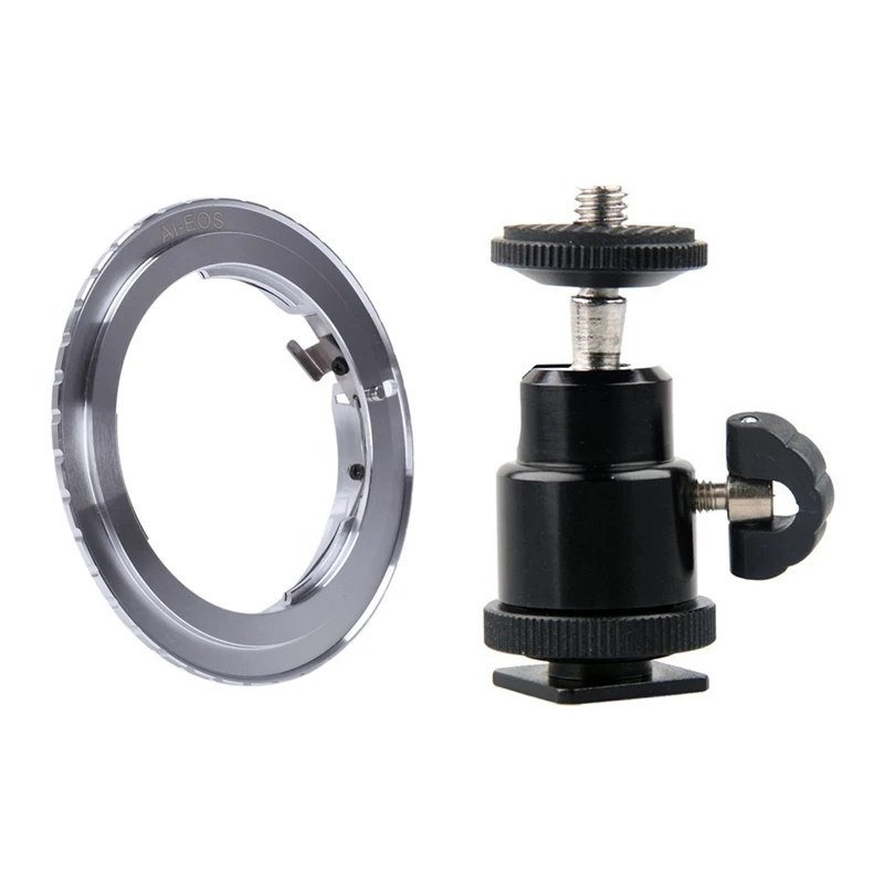 

HTHL-1 Pcs For Nikon AI/AF Lens To For Canon EOS EF Mount Adapter Ring & 1 Pcs Mini Ball Head