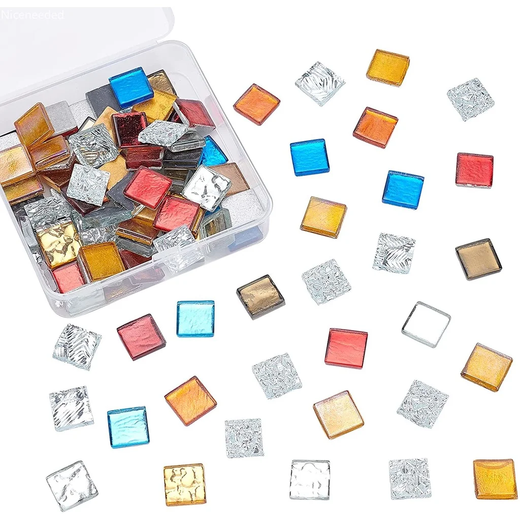 

Квадратная мозаичная плитка 200 г, разные цвета, мозаичные Стеклянные детали, стеклянные детали для поделок «сделай сам», пластины, картина, у...