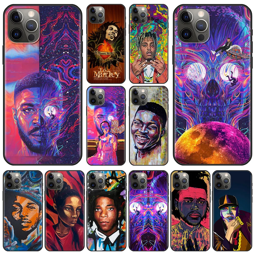 

Case for iphone13 12 11 Pro Max 12 13 Mini for Apple 7 8 Plus X XR XS Max 6 6S 5 5S SE Fundas Art Kid Cudi Mann Auf Dem Mond