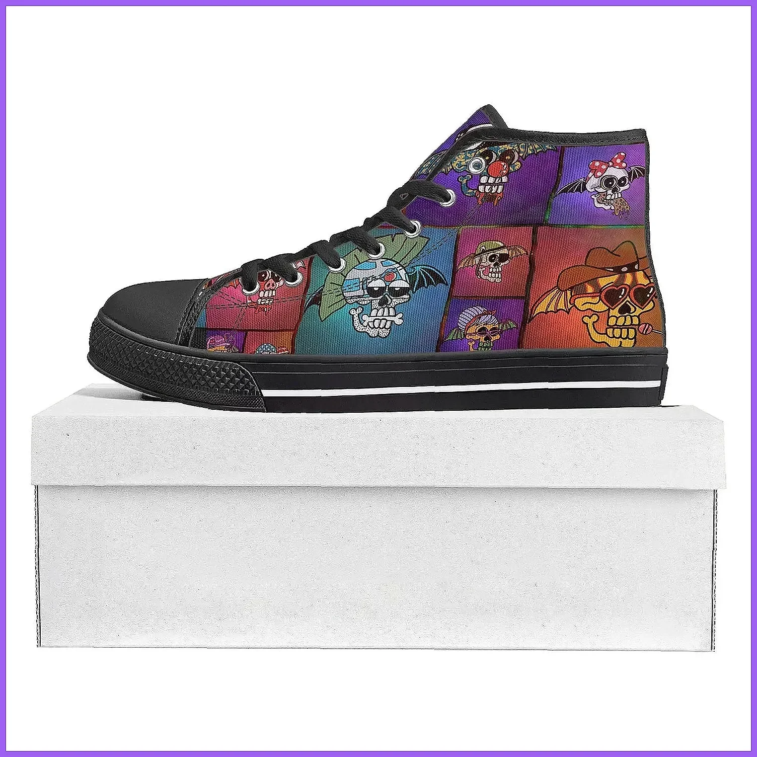 Фото Кеды Avenged Sevenfold A7X Custom High Top из канваса для мужчин и женщин, повседневная обувь унисекс для пар №4