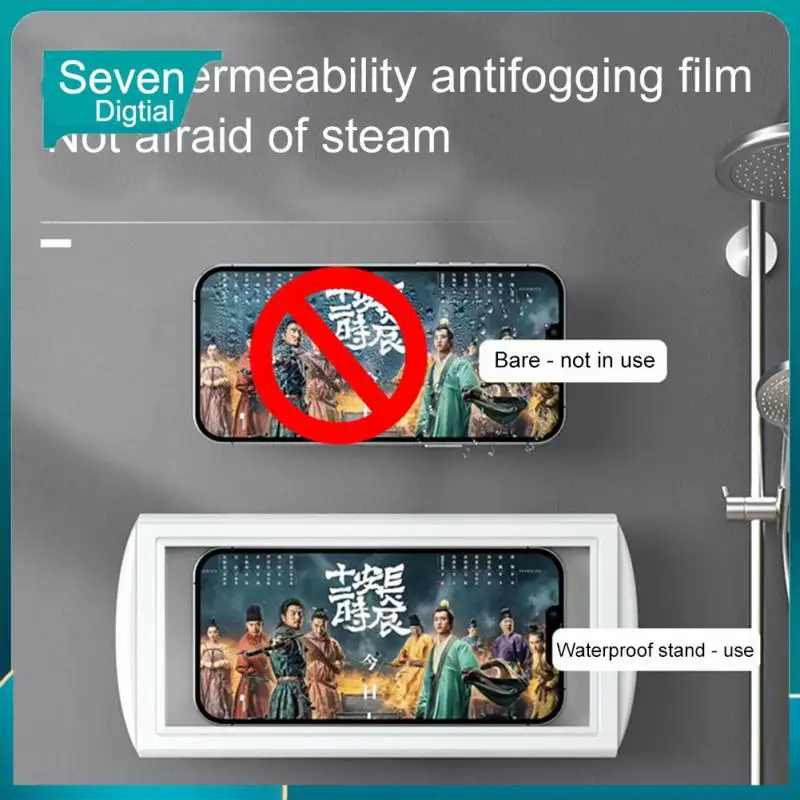 

Waterproof Bath Chart Easy Accessibility Sponge Mobile Phone Box Stable And No Mark Anti-fog Mobile Phone Shell Free Punch Abs