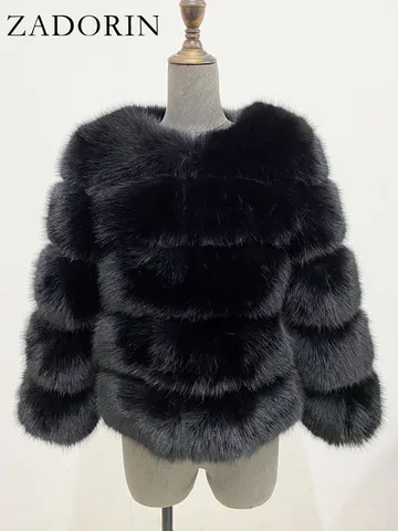 ZADORIN S-5XL норковые пальто осень-зима пушистое черное пальто из искусственного меха женские элегантные толстые теплые куртки из искусственного меха для женщин 2024 Топы
