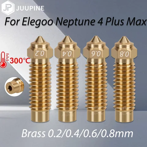Форсунки JUUPINE для Elegoo Neptune 4 Plus/4 Max, латунь, 0.2/0.4/0.6/0.8 мм