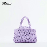 luxury designer mini handbags for women 2022 summer knitting shoulder bags folds soft women clutch bag candy colors small purses