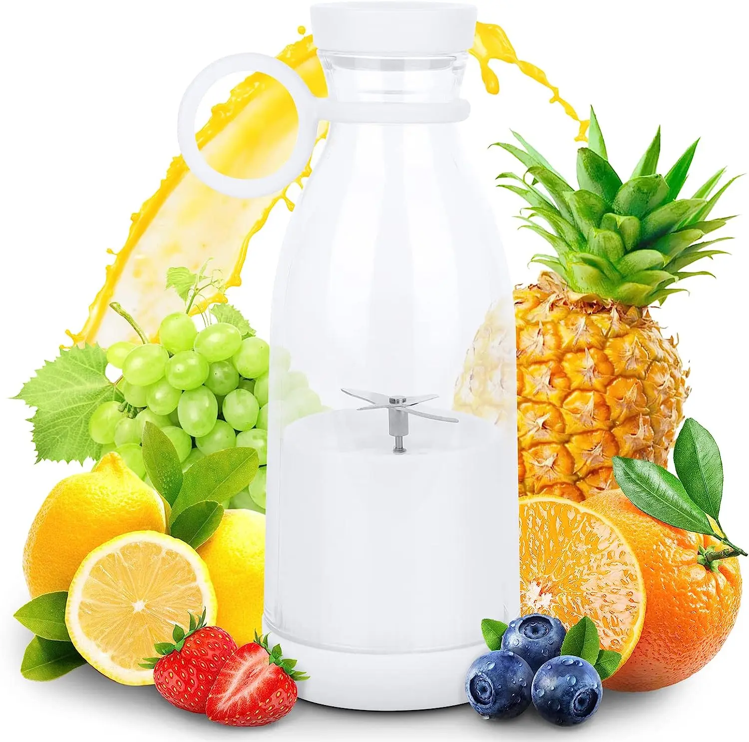 

Licuadora portátil de 300 ml, mini licuadora de jarras, batidora portátil con carga USB y carga inalámbrica, para el hogar, l