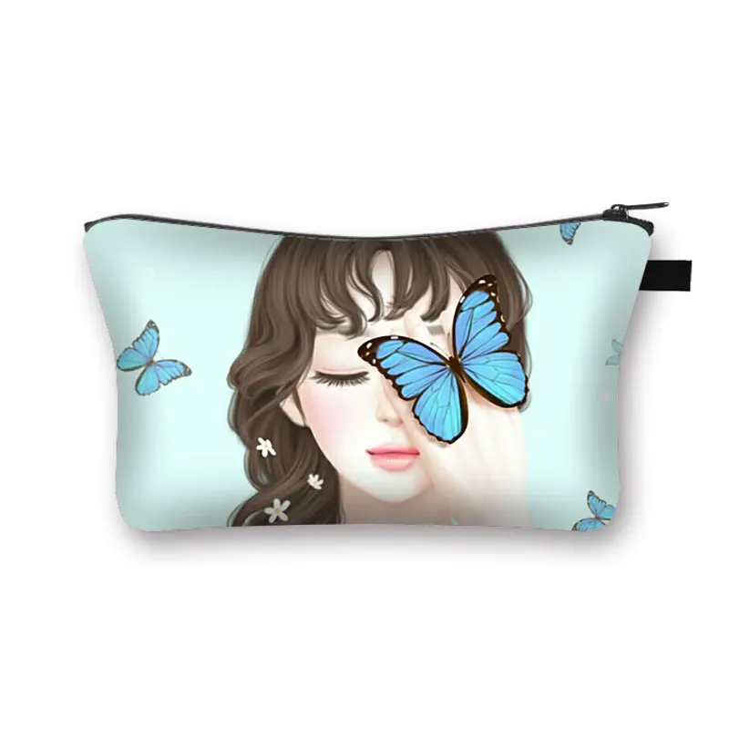 

дорожная сумка косметичка женская органайзер для косметии Симпатичный чехол для косметики с принтом бабочки, женская косметичка, повседне...