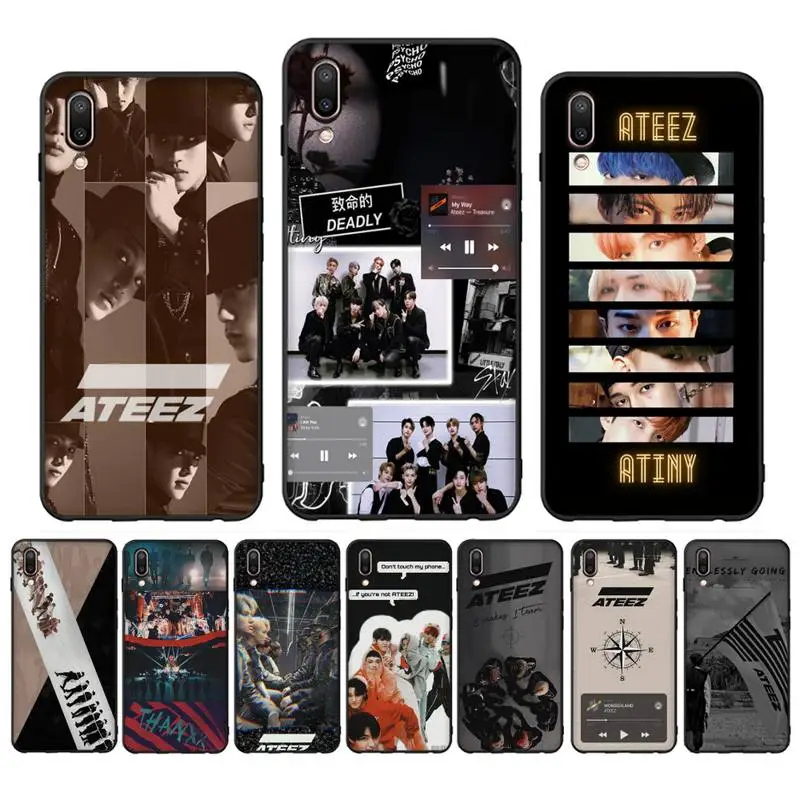 

ATEEZ kpop boys group Phone Case Case For Oppo Reno Realme C3 6Pro Cover For vivo Y91C Y17 Y19 Funda Capa