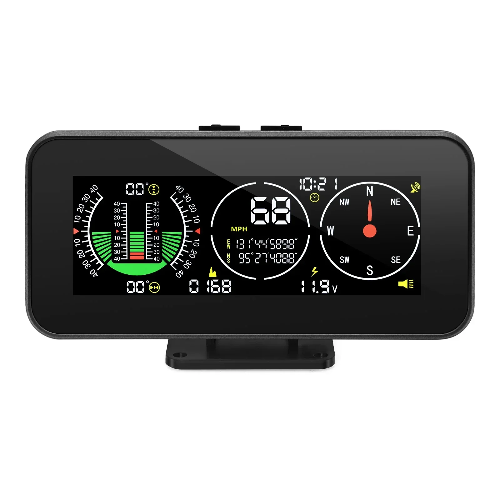 

HUD M60 цифровой измеритель скорости наклона инклинометр M50 с GPS-спидометром компас для внедорожных аксессуаров 4x4 бортовой компьютер