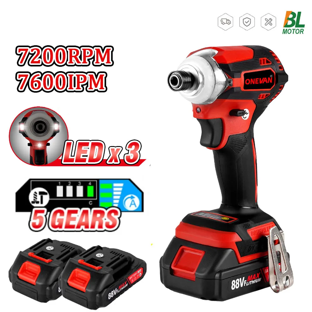 

588NM Brushless Electric Impact Wrench Screwdriver Cordless Handheld 5 Speed with 3 LED Light Power Tool For Makita 18V Battery