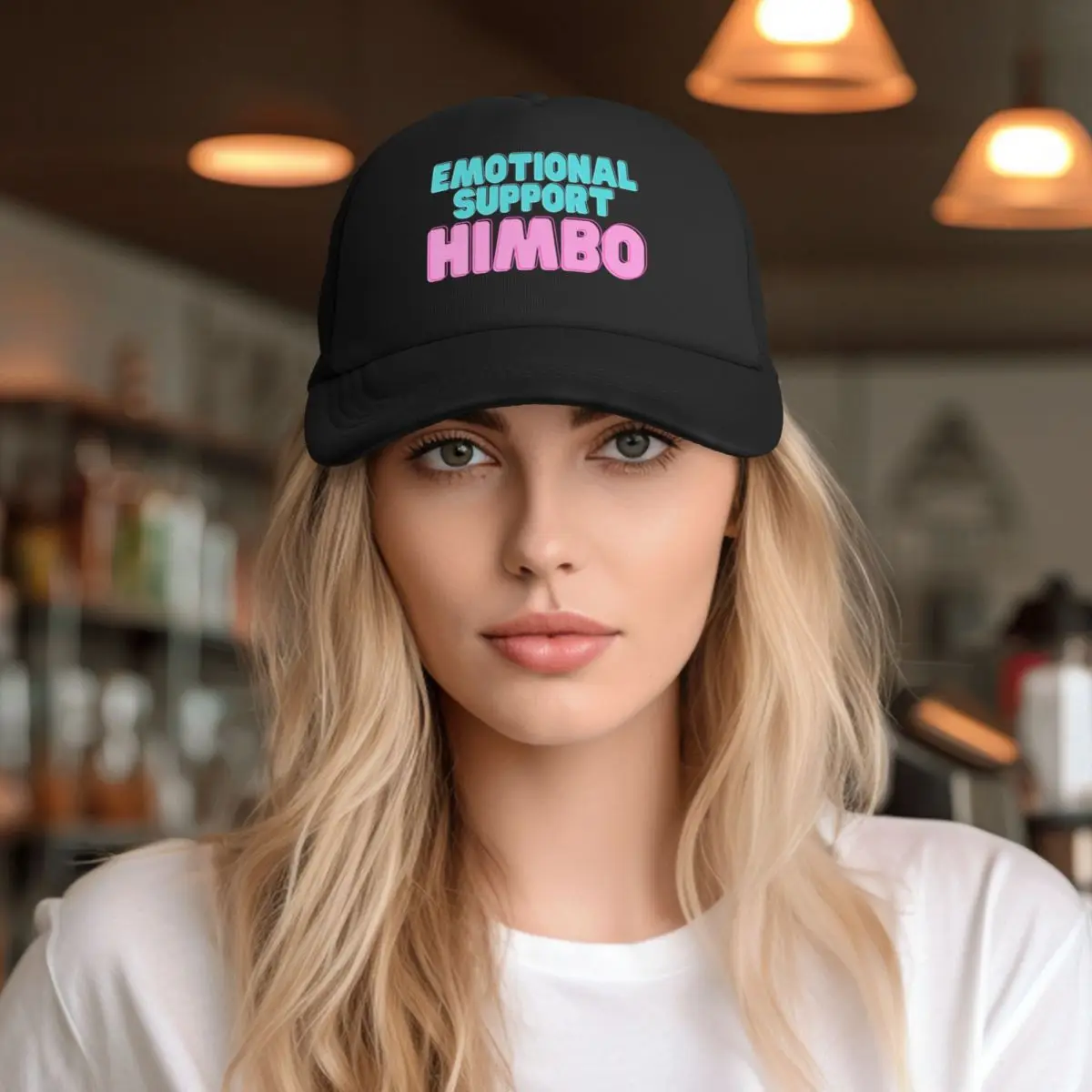 Эмоциональная поддержка Himbo Racerback (взрослая сетчатая бейсболка мяч спорт гольф