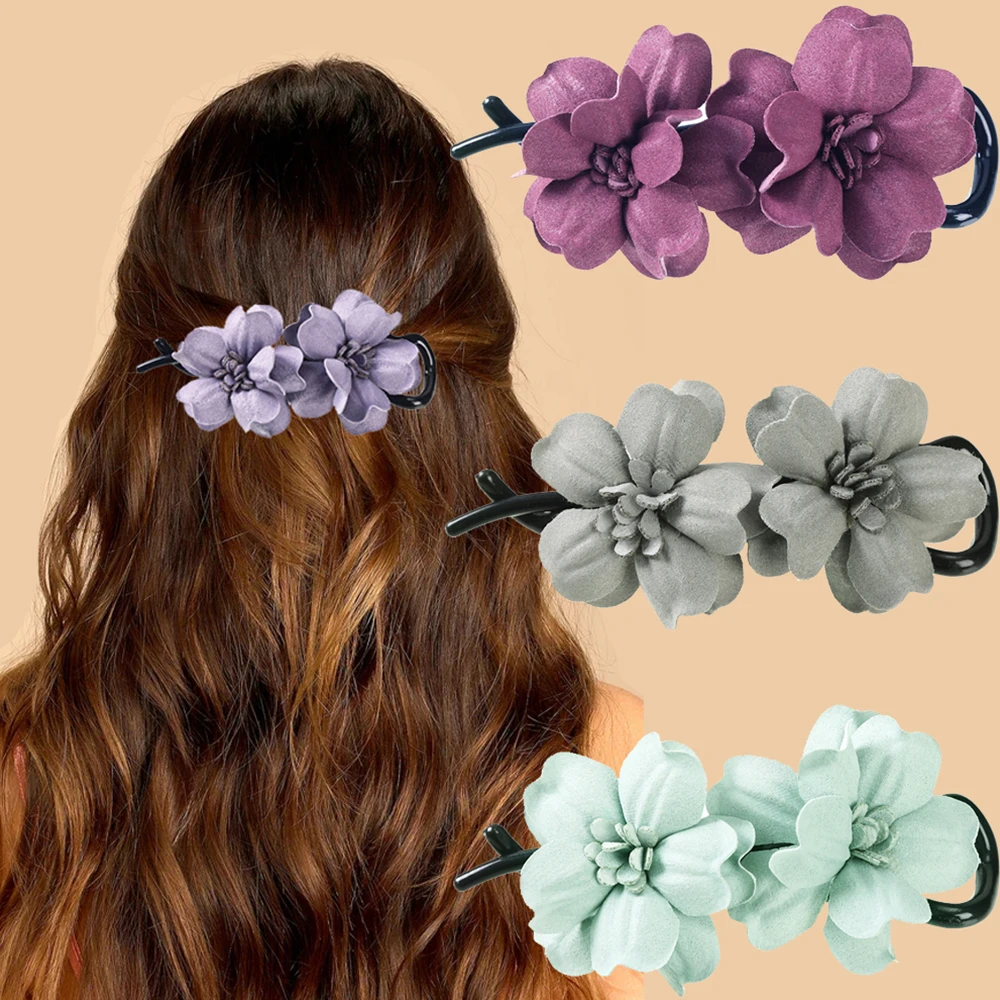 

Женская заколка для волос AWAYTR, заколка-пряжка для волос с цветами, аксессуар для волос