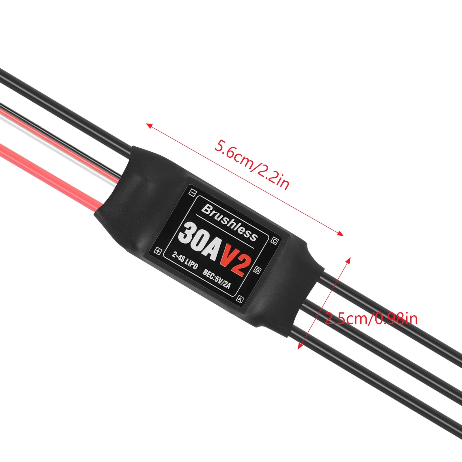 Фото Горячий 30A V2 ESC 2-4S бесщеточный радиоуправляемый электрический регулятор скорости 5 В 2A BEC для радиоуправляемого вертолета с неподвижным крылом самолета квадрокоптера №3