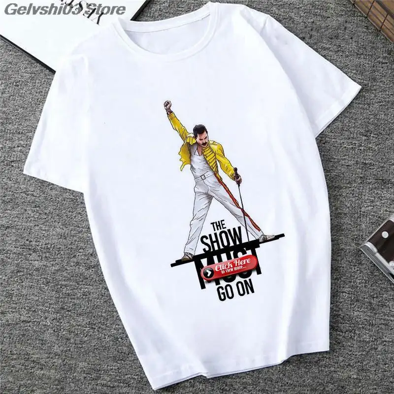 

Футболка Мужская/женская с принтом рок-королевы, Модная хлопковая оверсайз футболка в стиле хип-хоп, одежда в стиле Харадзюку