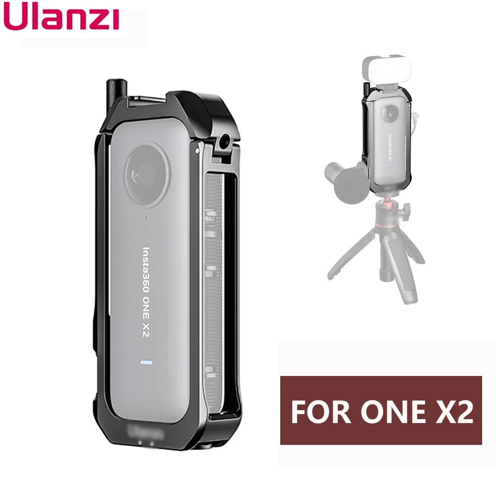 

Металлическая защитная рамка для экшн-камеры Ulanzi One X 2, магнитное крепление, корпус с холодным башмаком для Insta360 ONE X2, светодиодный микрофон