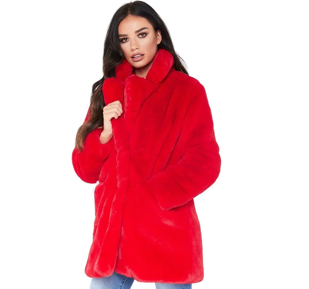 2020 new listed women's wear medium and long warm imitation fur coat loose fluffy soft rabbit hair