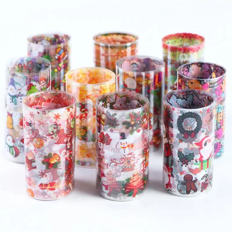 

1 Roll Christmas Nail Foil Transfer Women Nail Stickers Snowflakes False Nails Christmas Nail Stencils