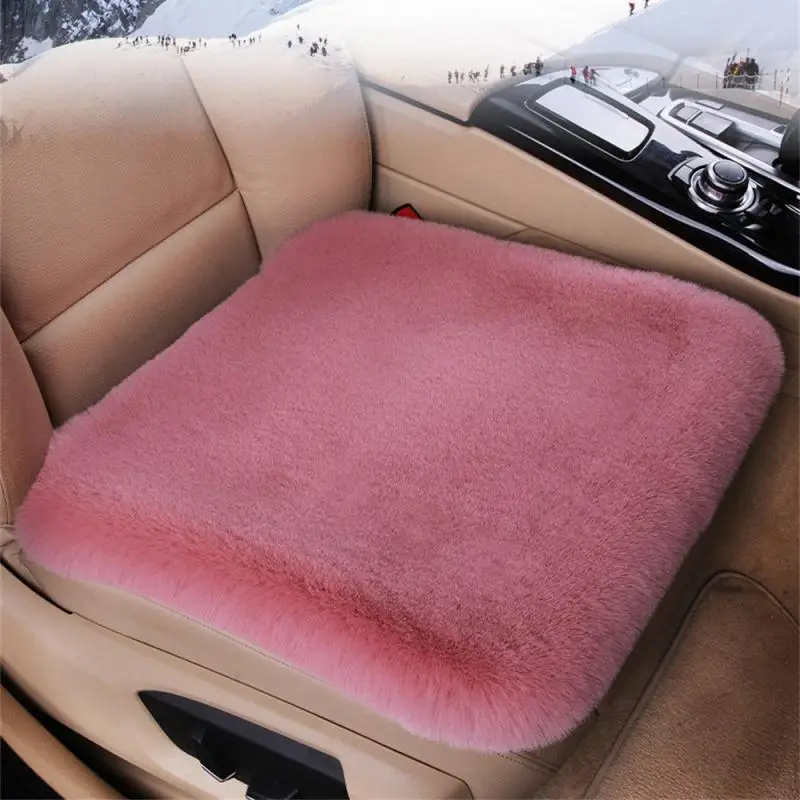 Зимняя плюшевая подушка для автомобильного сиденья из кроличьего меха зимняя