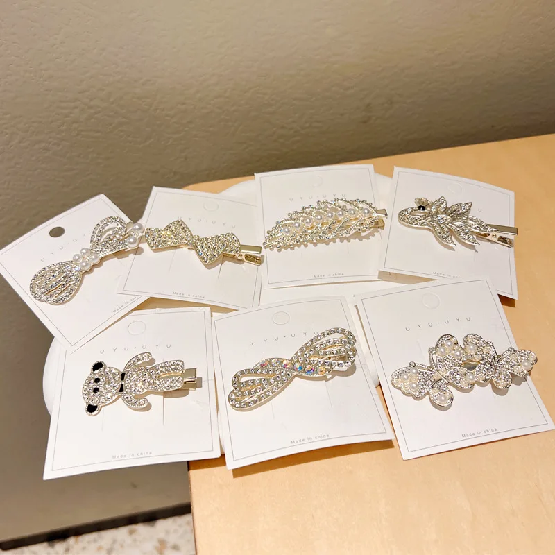 

Стразы Серебряные заколки для волос с бабочками металлические шпильки для волос пивной бант с листьями элегантные аксессуары для волос для...