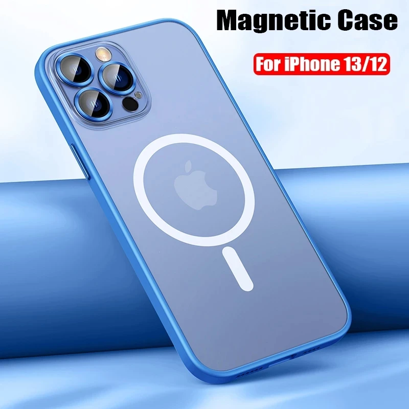 Case For iPhone 13 Pro Max 13Pro 13 ProMax Magnetic Wireless Charging Plating Lens Phone Cover For iPhone 12 Pro Max 12Pro Cases