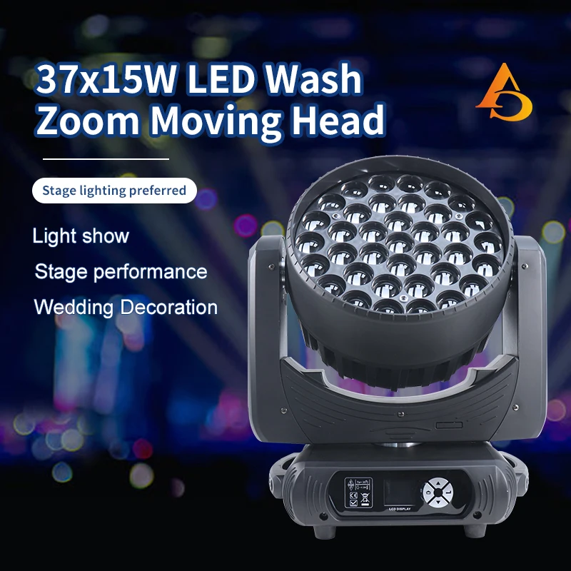 DMX 37x15W Wash ZOOM RGBW 4 в 1 освещение с подвижной головкой подходит для прожекторов