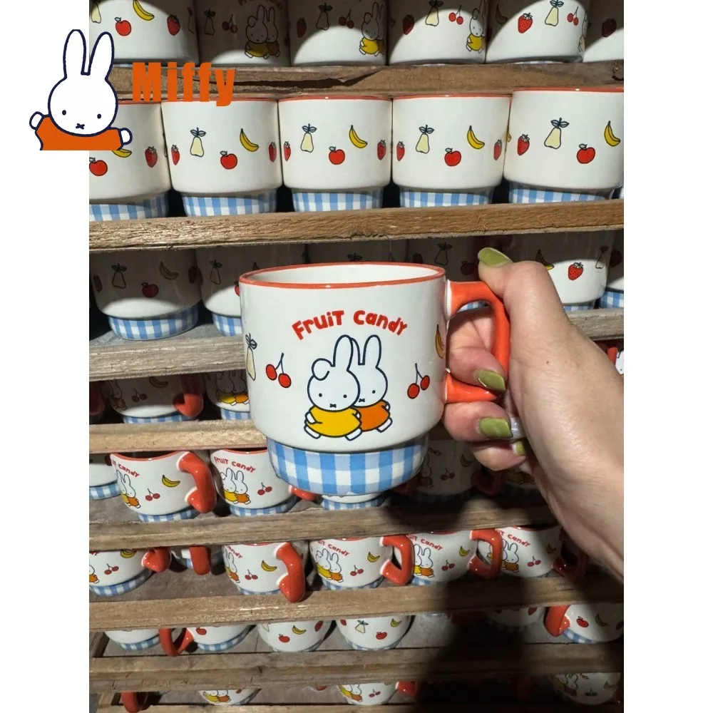 Керамическая кружка Kawaii Miffy: милая чашка для кофе с кроликом, штабелируемая кружка для молока и воды, фарфоровая посуда для завтрака, сока, овсянки, подарок (art.: 3920dbb3bbbfd) - 3920dbb3bbbfd