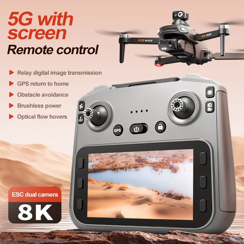 Фото Профессиональный GPS-дрон с камерой 8K, FPV, бесщеточным двигателем, автоматическим обходом препятствий, дальностью 3000 м, временем полета 25 минут, на радиоуправлении №3