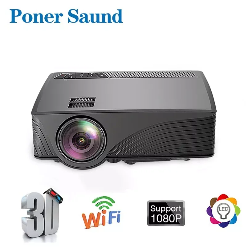 

NEW2023 GP12 Projector Portable WiFi Android 6.0 Home Cinema for 1080P Video Proyector Phone Home Video 3D Beamer