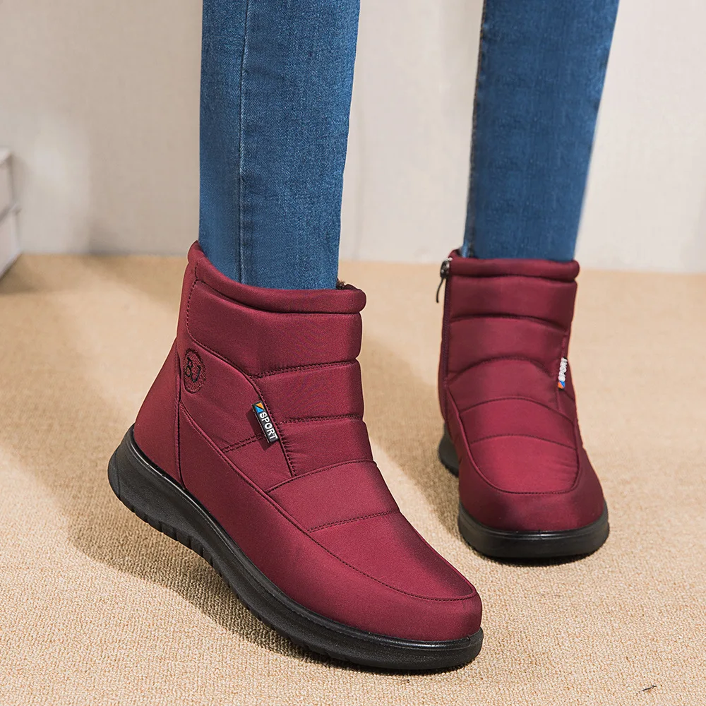 

2022 New Thick Plush Winter Keep Warm Boots for Women Non-slip Waterproof Snow Boots Woman Flat Heels Warm Cotton Padded Shoes