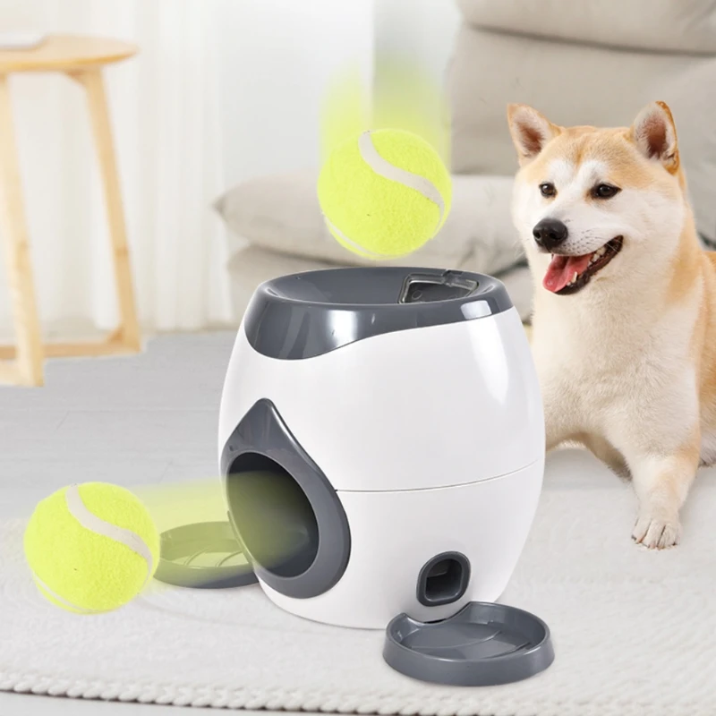 Interactive Pet Ball Launcher Toy Dog Tennis Leaked Food Reward Machine Thrower Slow Feeder for Cats Kitten Puppy Accessories