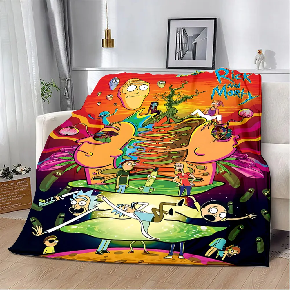 Забавное одеяло с принтом Sci-fi M-mortYS R-rickS одеяла для пикника теплое мягкое и
