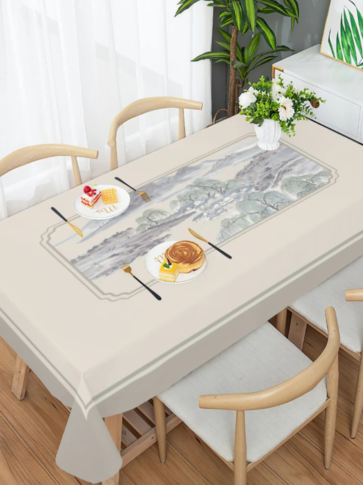 Современная Минималистичная китайская скатерть водонепроницаемая Классическая