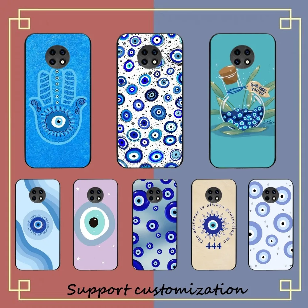 Забавный счастливый синий телефон со злым глазом модель X 5 A 6 7 8 T 9 9S 10 11 11S 11Epro Poco M3