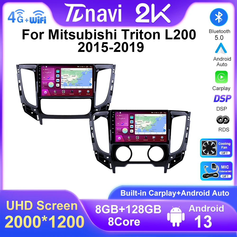 

2K Screen For Mitsubishi Triton L200 MT AT 2015 2016 2017 2018 2019 Android Car Radio Multimedia Video Player Navigation GPS