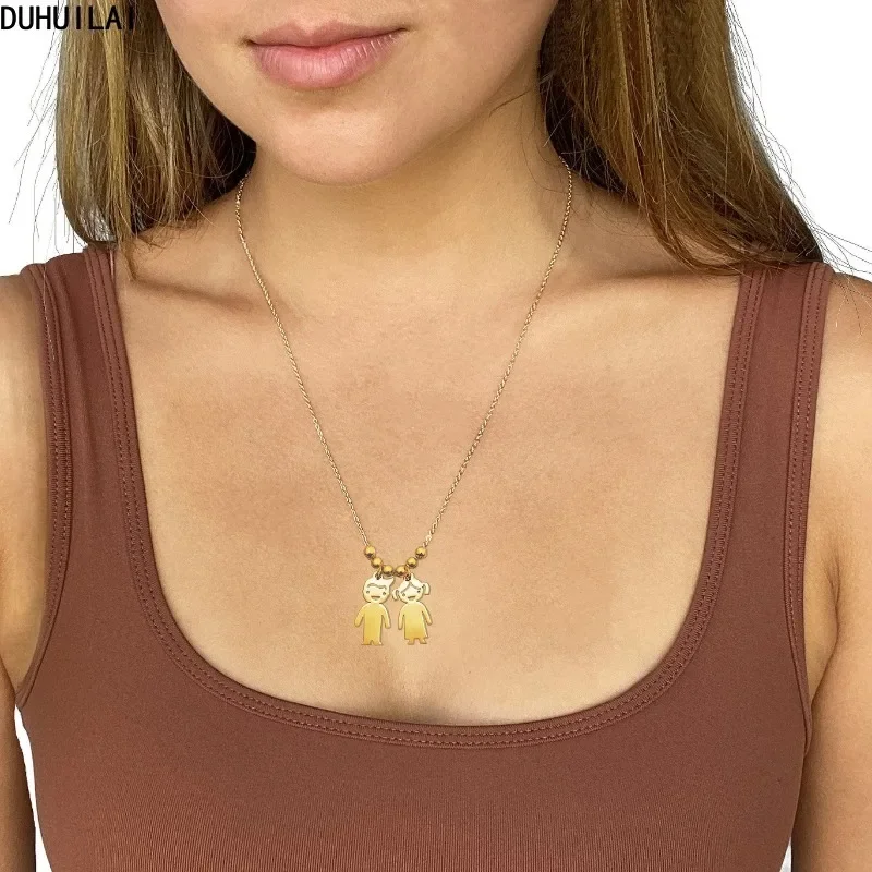 

Personalized Stainless Steel Boy Girl Pendant Name Necklace Family Member Birthday Necklace Boyfriend Couple Jewelry