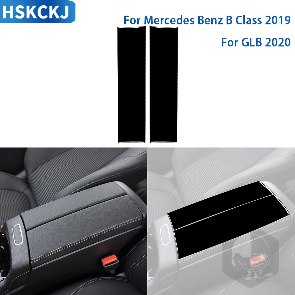 

Аксессуары для Mercedes Benz B Class 2019 GLB 2020, черные пластиковые аксессуары для автомобиля, интерьер, центральный подлокотник, панель, отделка, наклейка, украшение