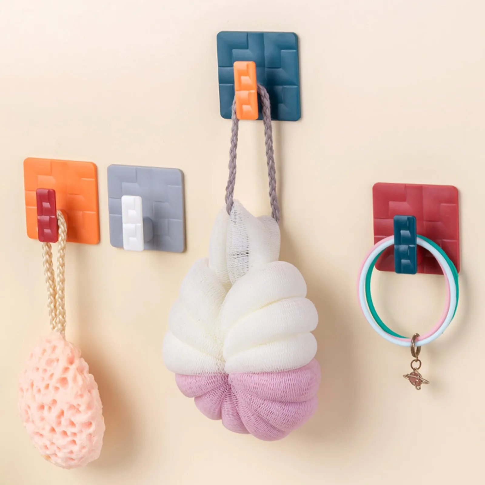 

Cute Holder Strong Holder Wall Mount Hook Seamless Sticker Home Kitchen Bathroom Hook Up Clear String for Hanging