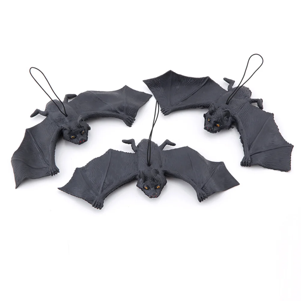 

4pcs Simulation Bat Realistic Spooky Hanging Bats Tricky Props for Haunted House