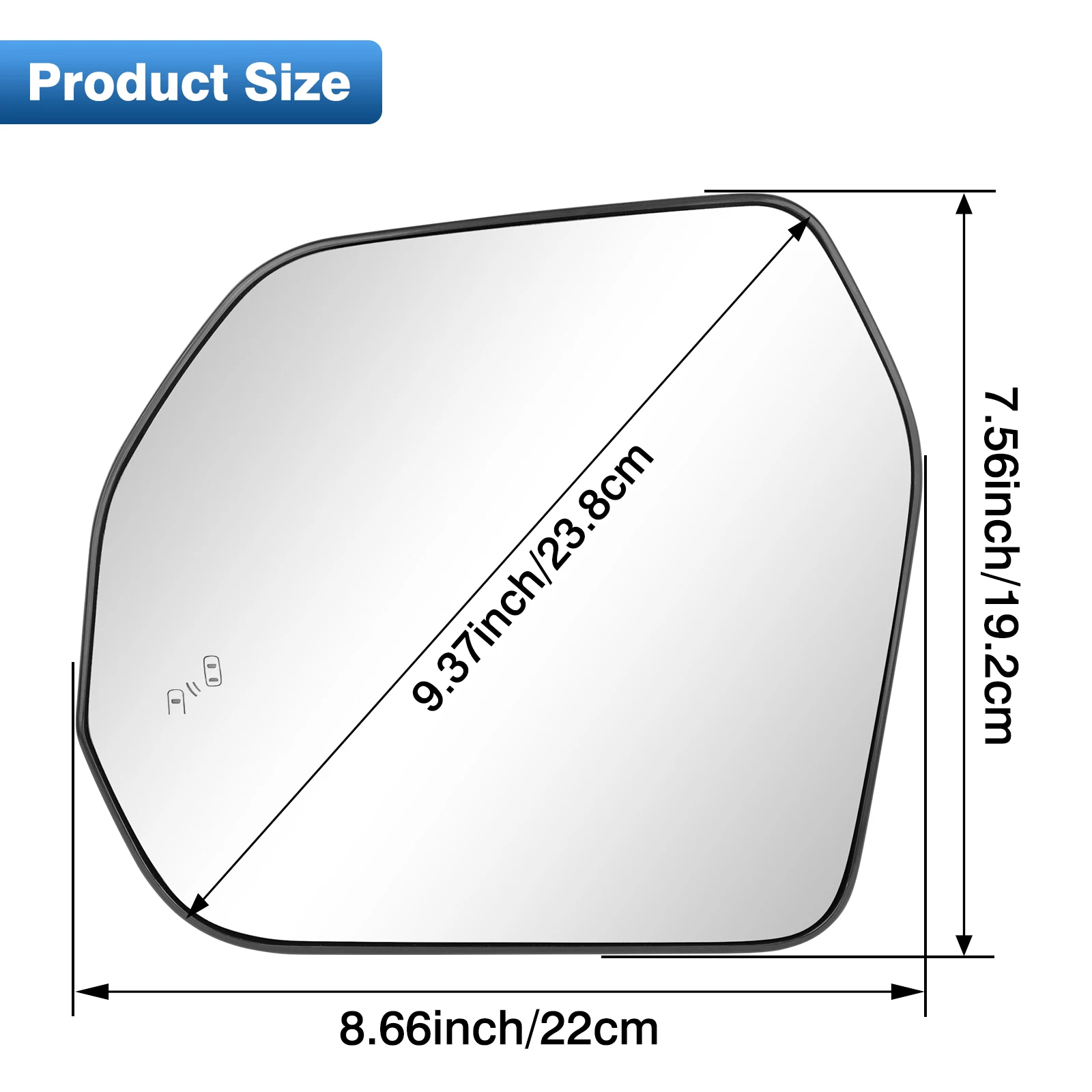 Автомобильное зеркало заднего вида с подогревом левое/правое боковое стекло