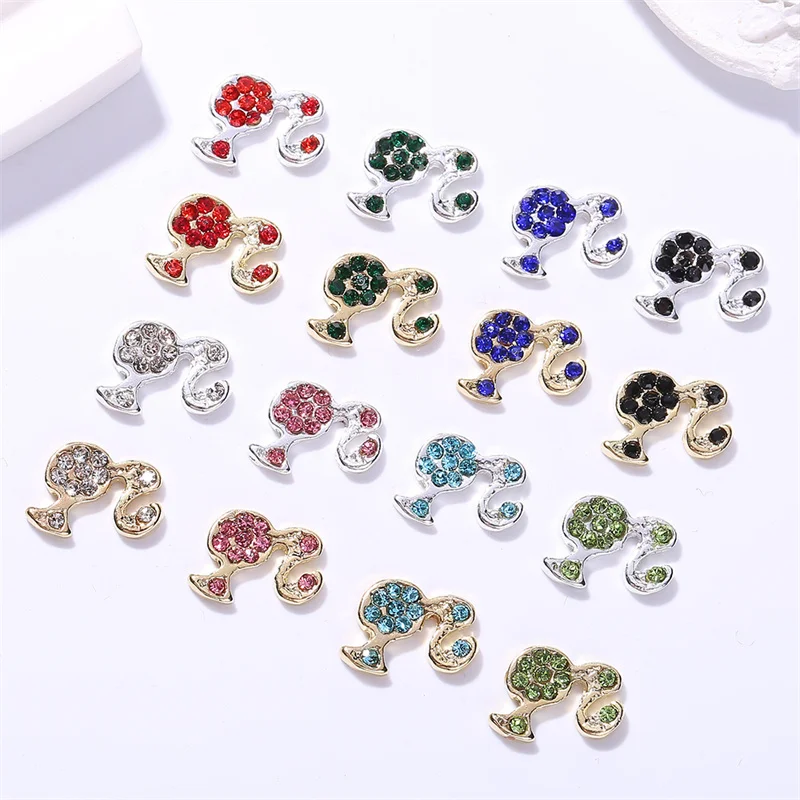 

10pcs Japanese Beauty Head Design Nail Art Decorations 3D Gold Silver Diamond Nail Charms Alloy Accessories DIY Luxury Jewelry