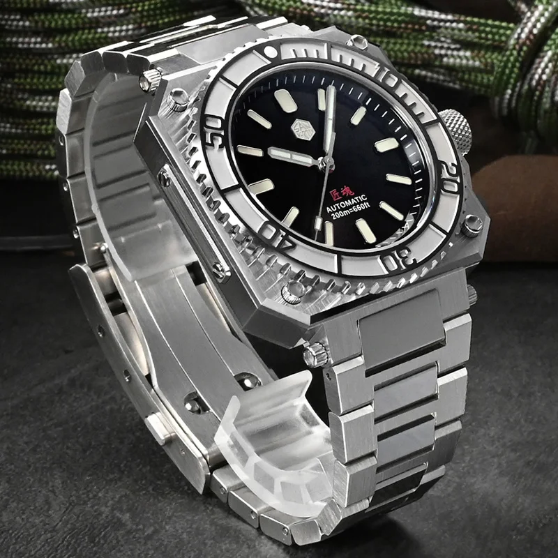 

Брендовые оригинальные мужские часы San Martin ограниченной серии ETA2824, высококачественные спортивные автоматические механические зеленые часы с сапфировым стеклом 20 бар