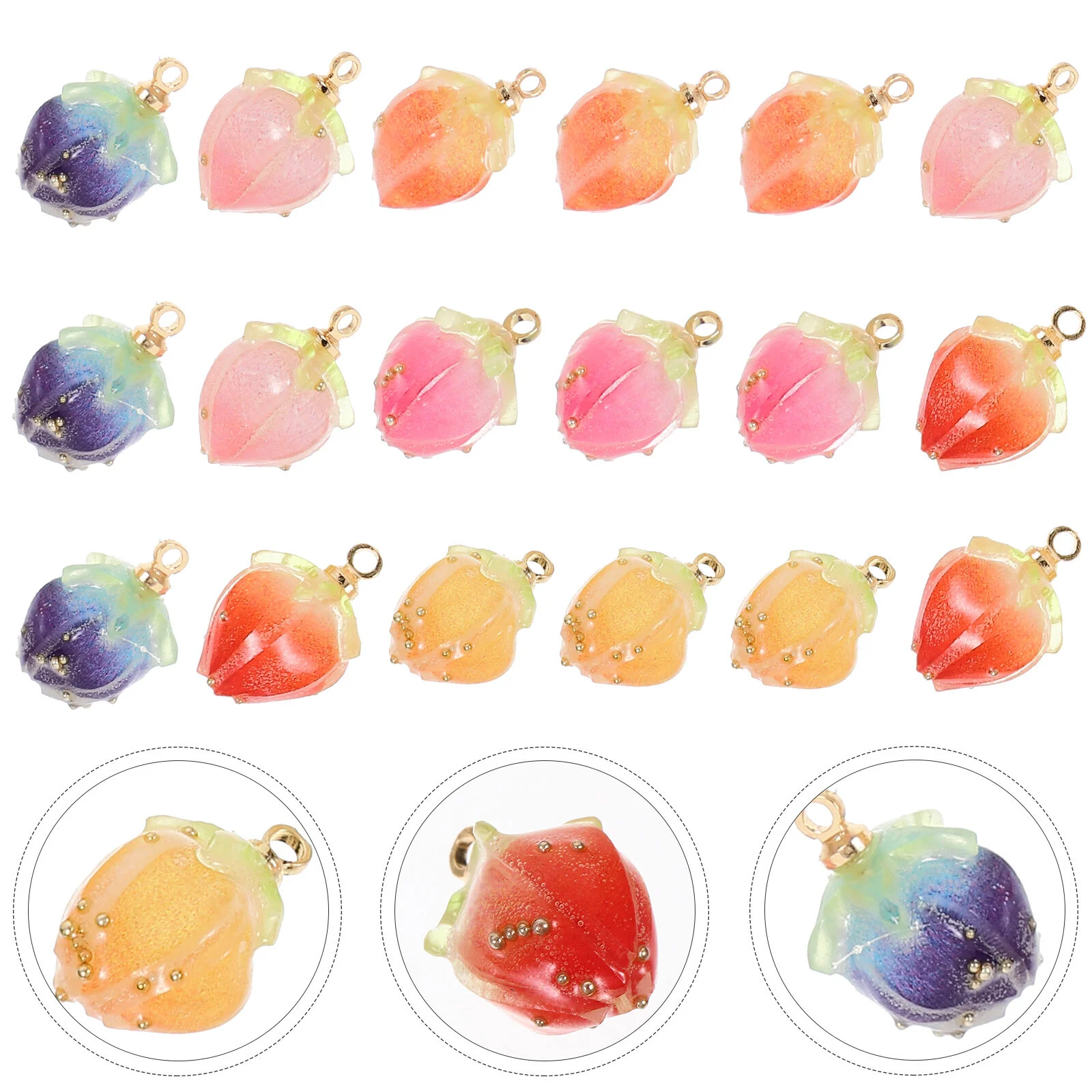 18 Pcs Acrylic Handmade Material Flower Drop Earrings Decors Crafts Decoration Charm Accessories Ornaments