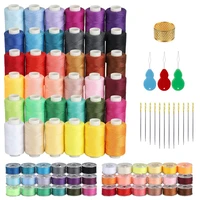 72pcs bobbins sewing thread kits 400yards per polyester thread spools bobbin thread with case needle for hand machine sewing