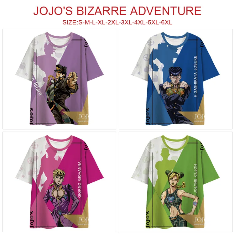 

Hot Japanese Manga JOJO's Bizarre Adventure 3D Printed Short Sleeve Summer Anime Kujo Jotaro T-Shirt Graphic Fashion Casual Top