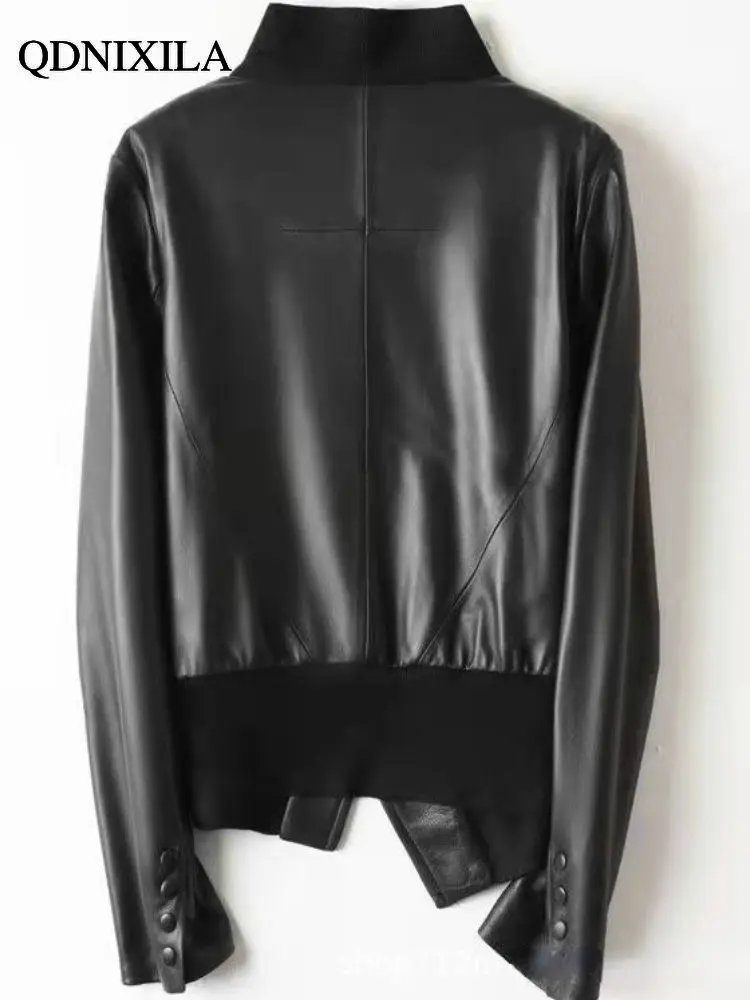 Jackets for Women Asymmetric Design Women's Leather Jacket Korean Fashion Short Coat Imitation Sheepskin Jacket Woman