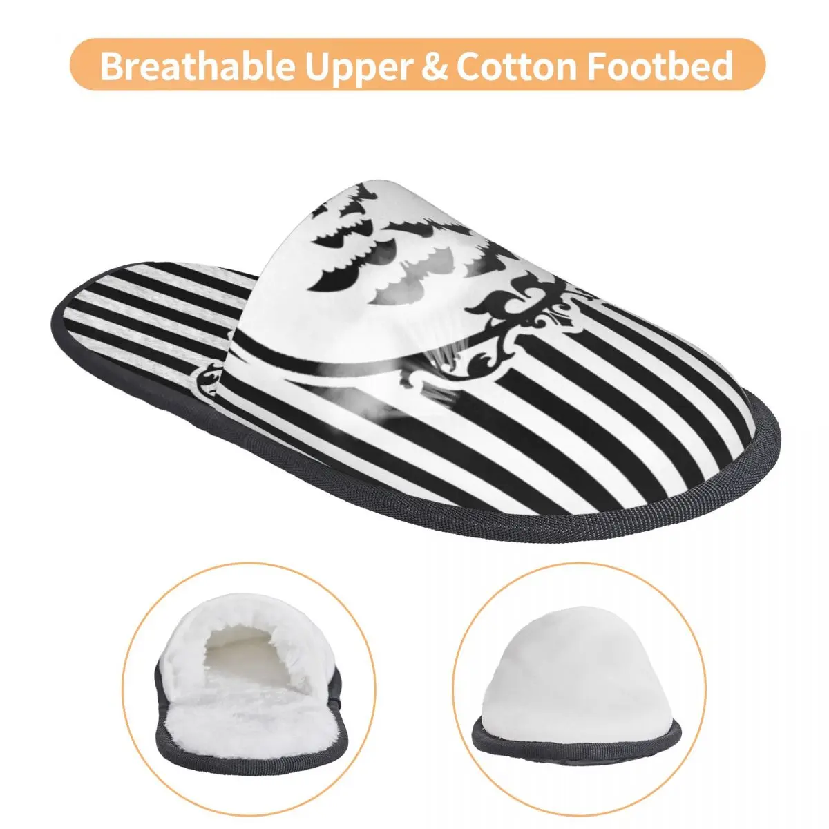 Тапочки для гостей в полоску и летучие мыши спа женские домашние тапочки с